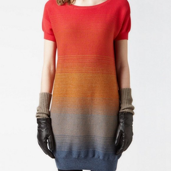 Lacoste Dresses & Skirts - LACOSTE women's cotton dress knitted multicolor sweater dress size 42